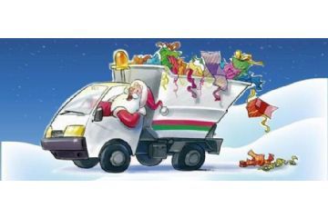 Camioncino rifiuti natalizio