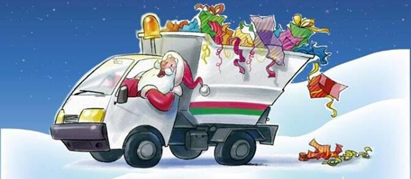 Camioncino rifiuti natalizio